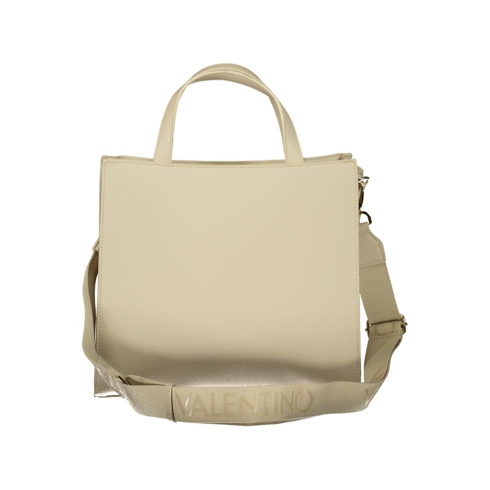 This Handbag by Mario Valentino for women in polyethylene and beige & signature presents a sculptural silhouette featuring a secure zipper, ample external-pockets & internal-pockets, and versatile shoulder-strap & adjustable-strap for a sculptural finish.