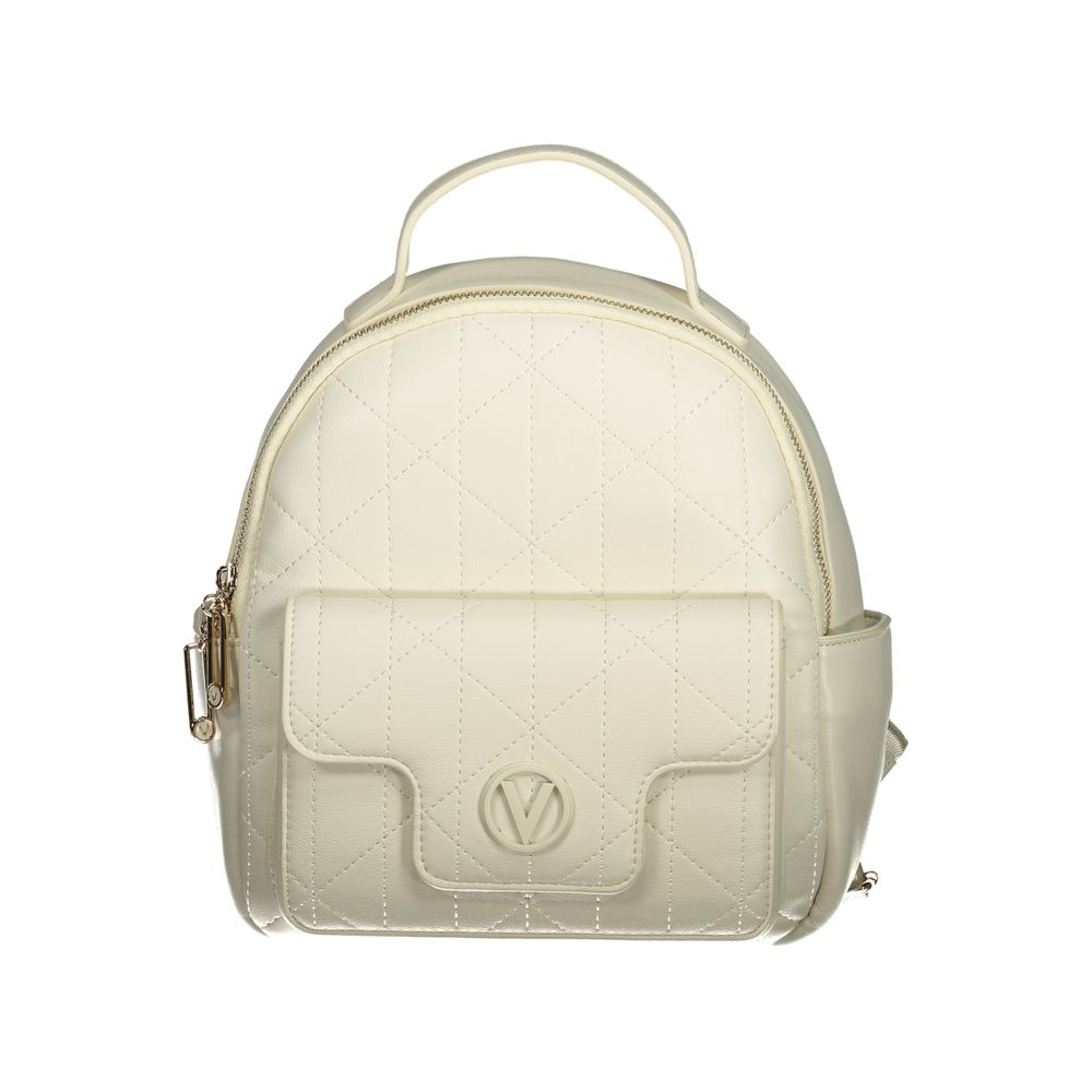 Backpack by Mario Valentino for women in polyethylene white & signature features a stately Polyethylene Backpack design, showcasing a secure snap & zipper, ample built-in-compartments, external-pockets & internal-pockets, and versatile handle, backpack-strap & adjustable-strap for a stately finish.