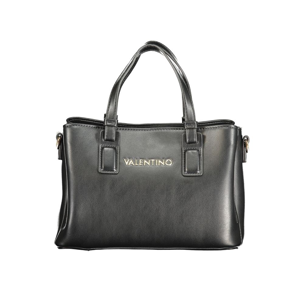 This Handbag by Mario Valentino for women in polyethylene and black presents a sculptural silhouette featuring a secure zipper, ample external-pockets & internal-pockets, and versatile shoulder-strap, adjustable-strap & handle for a sculptural finish.