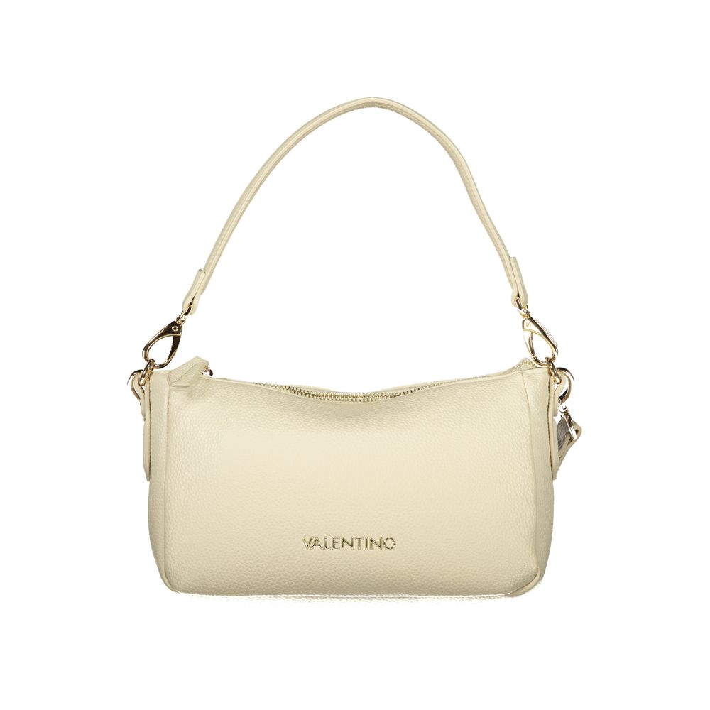 This Handbag by Mario Valentino for women in polyethylene and beige & signature presents a sculptural silhouette featuring a secure zipper, ample internal-pockets, and versatile shoulder-strap, adjustable-strap & handle for a sculptural finish.