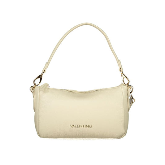 This Handbag by Mario Valentino for women in polyethylene and beige & signature presents a sculptural silhouette featuring a secure zipper, ample internal-pockets, and versatile shoulder-strap, adjustable-strap & handle for a sculptural finish.