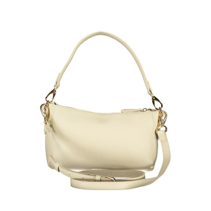 Handbag by Mario Valentino for women in polyethylene beige & signature features a refined silhouette, showcasing a secure zipper, organized internal-pockets, and versatile shoulder-strap, adjustable-strap & handle for a refined finish.