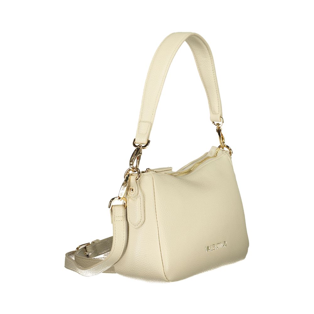 Handbag by Mario Valentino for women in polyethylene beige & signature features a signature silhouette, showcasing a secure zipper and signature internal-pockets with versatile shoulder-strap, adjustable-strap & handle for a sophisticated look.
