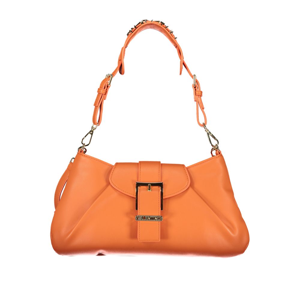 Handbag by Mario Valentino for women in polyethylene orange & signature features a ornamental silhouette, showcasing a secure zipper, ample internal-pockets, and ornamental shoulder-strap, adjustable-strap & handle for a sophisticated look.