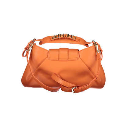 Handbag by Mario Valentino for women in polyethylene orange & signature features a refined silhouette, showcasing a secure zipper, organized internal-pockets, and versatile shoulder-strap, adjustable-strap & handle for a refined finish.