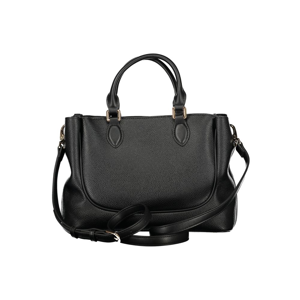 Handbag by Mario Valentino for women in polyethylene black features a exquisite silhouette, showcasing a secure snap & zipper and exquisite built-in-compartments, document-holder & internal-pockets with versatile shoulder-strap, handle & adjustable-strap for a exquisite finish.