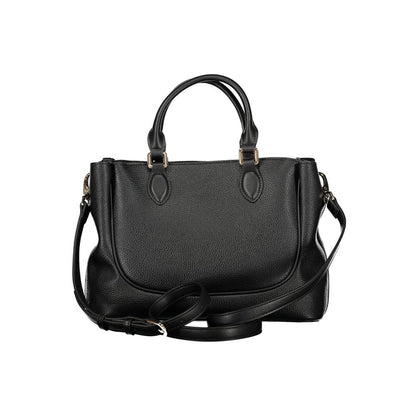 Handbag by Mario Valentino for women in polyethylene black features a exquisite silhouette, showcasing a secure snap & zipper and exquisite built-in-compartments, document-holder & internal-pockets with versatile shoulder-strap, handle & adjustable-strap for a exquisite finish.