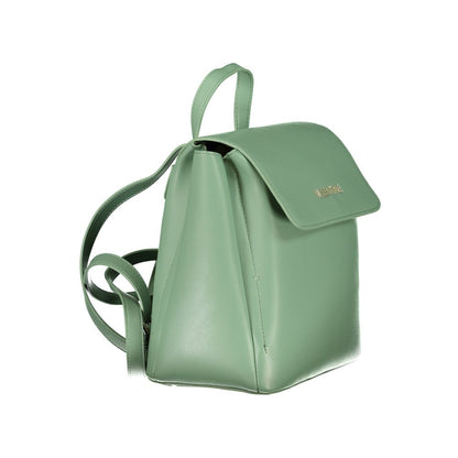 Backpack by Mario Valentino for women in polyethylene green & signature presents a stately Polyethylene Backpack design, showcasing a secure snap & zipper with ample built-in-compartments & internal-pockets and versatile handle, backpack-strap & adjustable-strap for a stately finish.