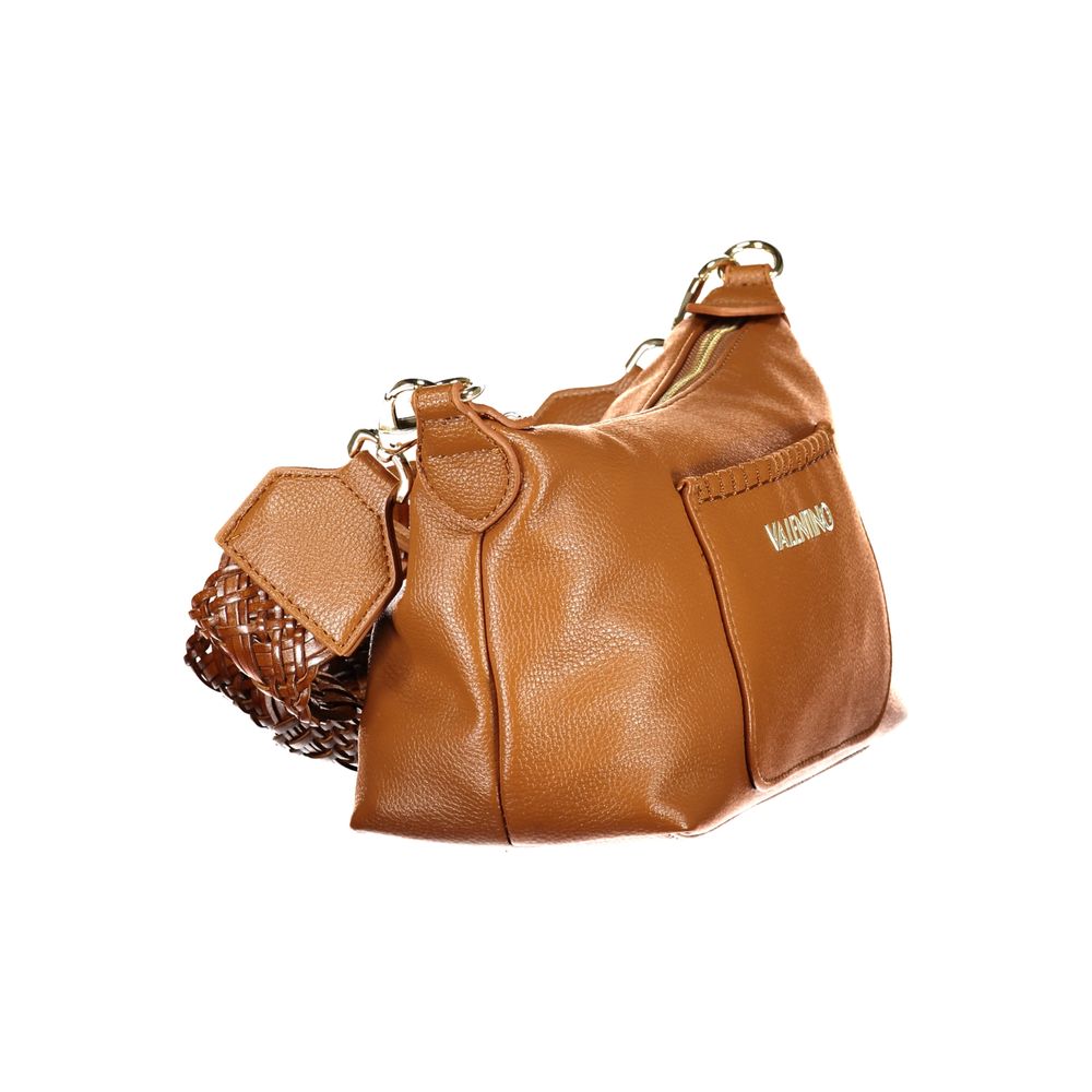Handbag by Mario Valentino for women in polyethylene brown features a refined silhouette, showcasing a secure zipper, organized external-pockets & internal-pockets, and versatile shoulder-strap, adjustable-strap & handle for a refined finish.