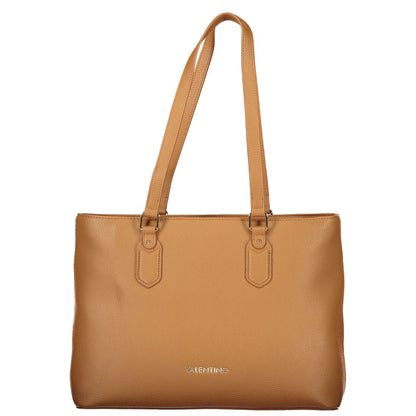 Shoulder Handbag by Mario Valentino for women in polyethylene brown presents a ornamental silhouette, showcasing a secure zipper, ample internal-pockets, and versatile shoulder-strap & handle for a ornamental finish.