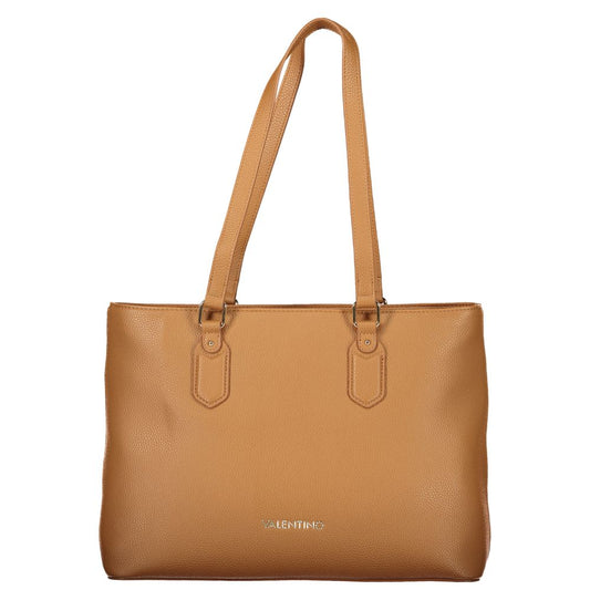 Shoulder Handbag by Mario Valentino for women in polyethylene brown presents a ornamental silhouette, showcasing a secure zipper, ample internal-pockets, and versatile shoulder-strap & handle for a ornamental finish.