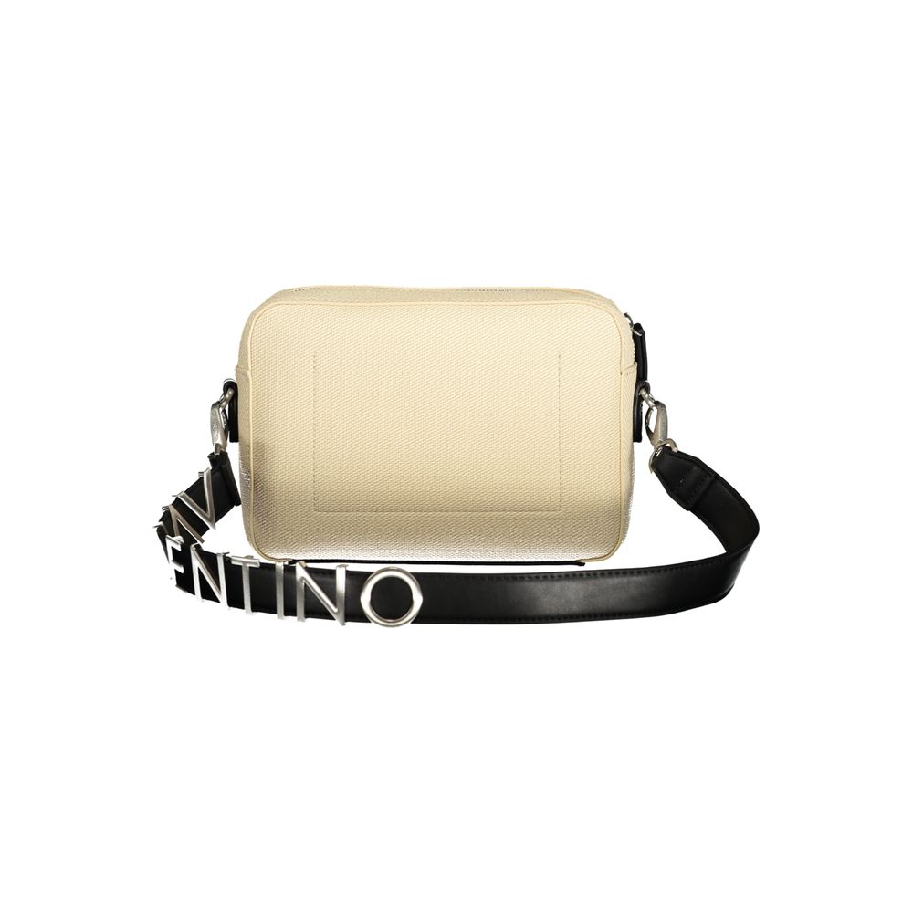Shoulder Handbag by Mario Valentino for women in polyethylene beige features an refined silhouette, showcasing a secure zipper, ample internal-pockets, and versatile shoulder-strap & adjustable-strap for a sophisticated refined aesthetic.