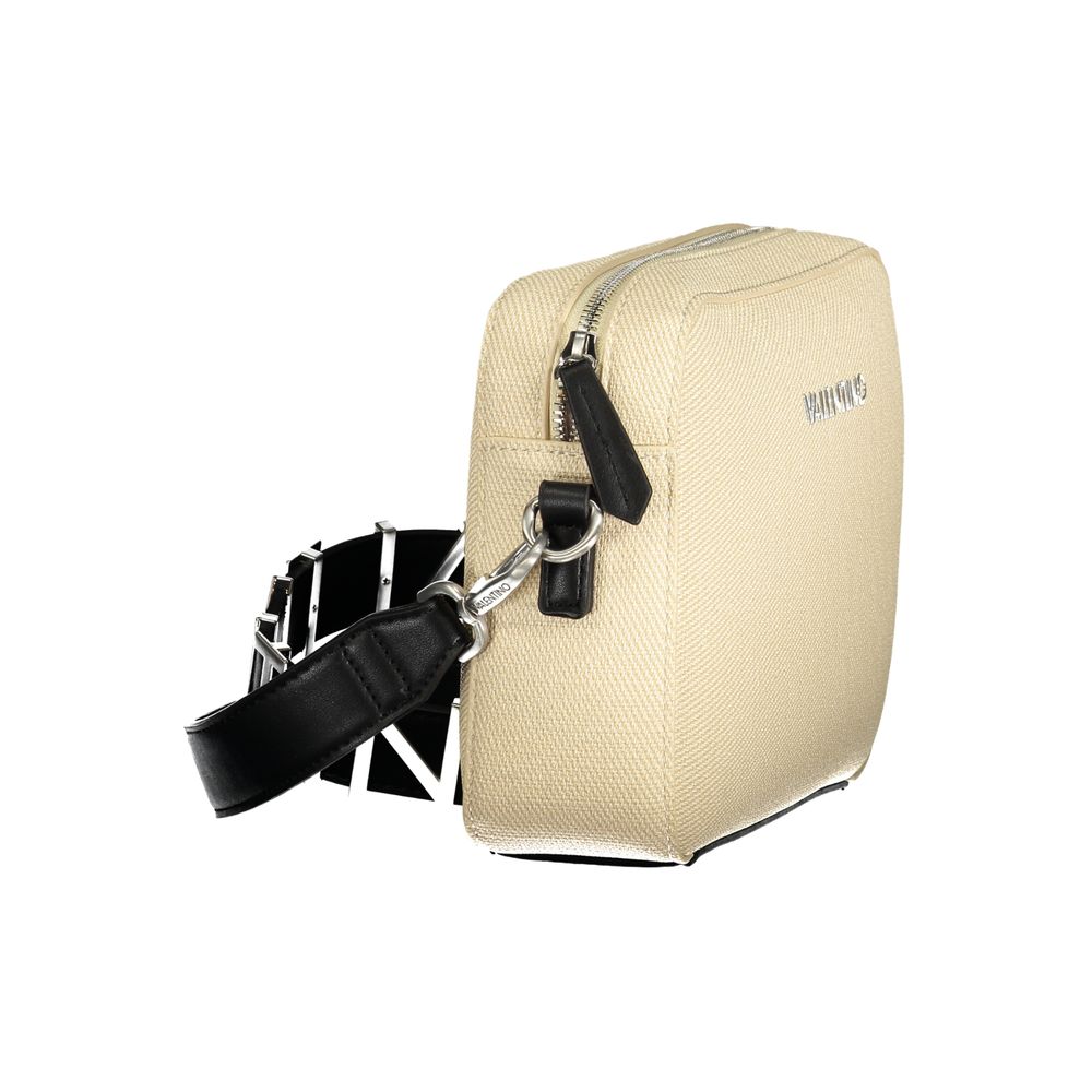 Shoulder Handbag by Mario Valentino for women in polyethylene beige presents a ornamental silhouette, showcasing a secure zipper, ample internal-pockets, and versatile shoulder-strap & adjustable-strap for a ornamental finish.