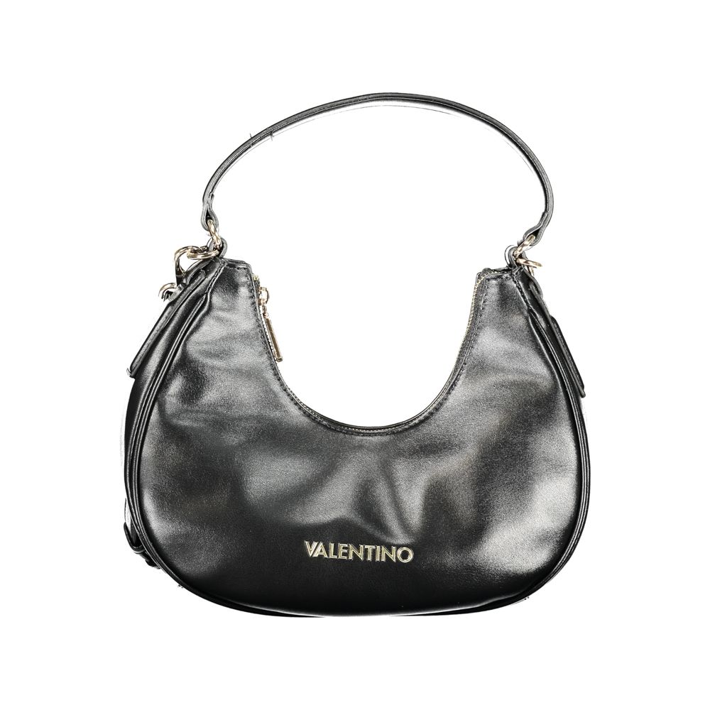 This Shoulder Handbag by Mario Valentino for women in polyethylene and black & signature presents a sculptural silhouette featuring a secure zipper, ample internal-pockets, and versatile shoulder-strap, handle & adjustable-strap for a sculptural finish.