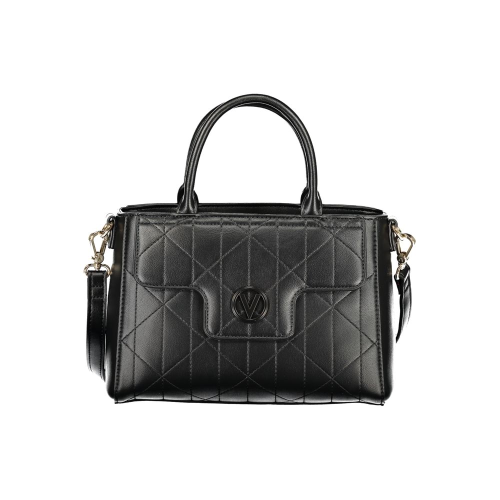 Handbag by Mario Valentino for women in polyethylene black presents a ornamental silhouette, showcasing a secure snap & zipper, ample external-pockets & internal-pockets, and versatile shoulder-strap, handle & adjustable-strap for a ornamental finish.