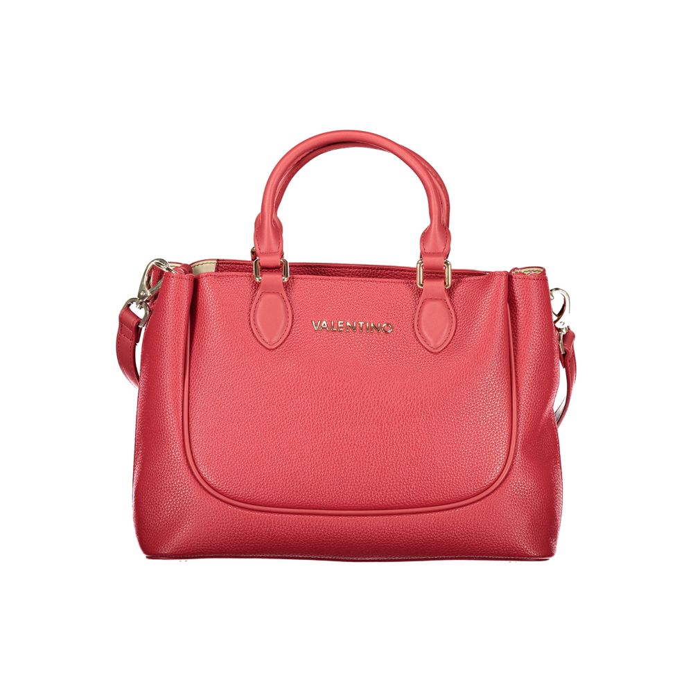 This Handbag by Mario Valentino for women in polyethylene and red & signature presents a sculptural silhouette featuring a secure snap & zipper, ample built-in-compartments, document-holder & internal-pockets, and versatile shoulder-strap, handle & adjustable-strap for a sculptural finish.