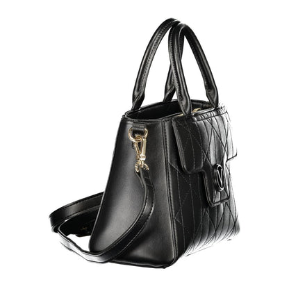 Handbag by Mario Valentino for women in polyethylene black features a refined silhouette, showcasing a secure snap & zipper, organized external-pockets & internal-pockets, and versatile shoulder-strap, handle & adjustable-strap for a refined finish.
