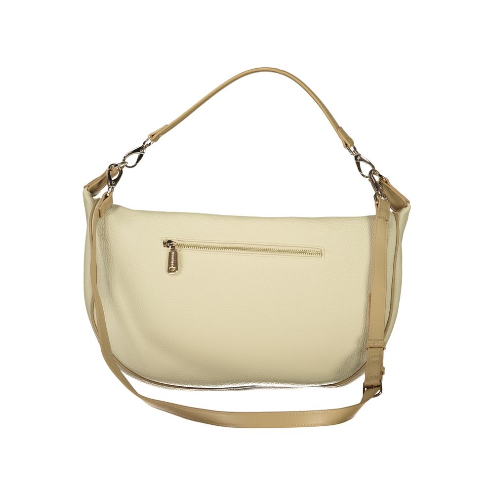 Handbag by Mario Valentino for women in polyethylene beige features a refined silhouette, showcasing a secure zipper, organized document-holder, external-pockets & internal-pockets, and versatile shoulder-strap, adjustable-strap, detachable-strap & handle for a refined finish.