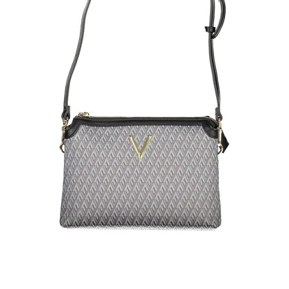 Mini 2-in-1 Shoulder & Crossbody Clutch Handbag by Mario Valentino for women in polyethylene black features a signature silhouette, showcasing a secure zipper and signature built-in-compartments & internal-pockets with versatile crossbody-strap, shoulder-strap & adjustable-strap for a sophisticated look.