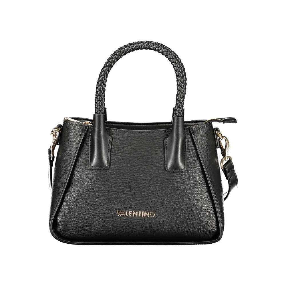 Handbag by Mario Valentino for women in polyethylene black presents a ornamental silhouette, showcasing a secure zipper, ample internal-pockets, and versatile shoulder-strap, handle & adjustable-strap for a ornamental finish.