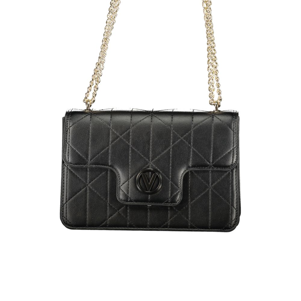 Handbag by Mario Valentino for women in polyethylene black & signature features an refined silhouette, showcasing a secure snap, ample internal-pockets, and versatile handle for a sophisticated refined aesthetic.