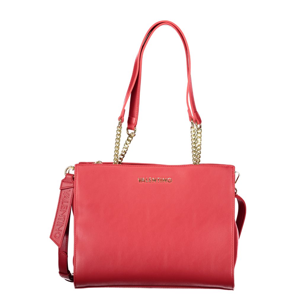 Handbag by Mario Valentino for women in polyethylene red & signature features a ornamental silhouette, showcasing a secure snap & zipper, ample built-in-compartments, document-holder & internal-pockets, and ornamental shoulder-strap, adjustable-strap & handle for a sophisticated look.