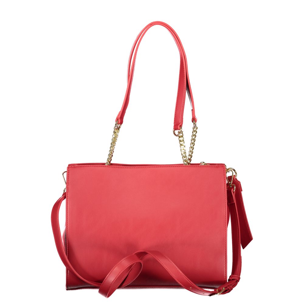 Handbag by Mario Valentino for women in polyethylene red & signature features a exquisite silhouette, showcasing a secure snap & zipper and exquisite built-in-compartments, document-holder & internal-pockets with versatile shoulder-strap, adjustable-strap & handle for a exquisite finish.