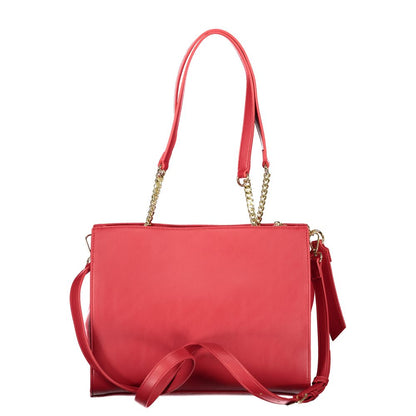 Handbag by Mario Valentino for women in polyethylene red & signature features a exquisite silhouette, showcasing a secure snap & zipper and exquisite built-in-compartments, document-holder & internal-pockets with versatile shoulder-strap, adjustable-strap & handle for a exquisite finish.