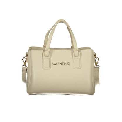 Handbag by Mario Valentino for women in polyethylene beige features a refined silhouette, showcasing a secure zipper, organized external-pockets & internal-pockets, and versatile shoulder-strap, handle & adjustable-strap for a refined finish.