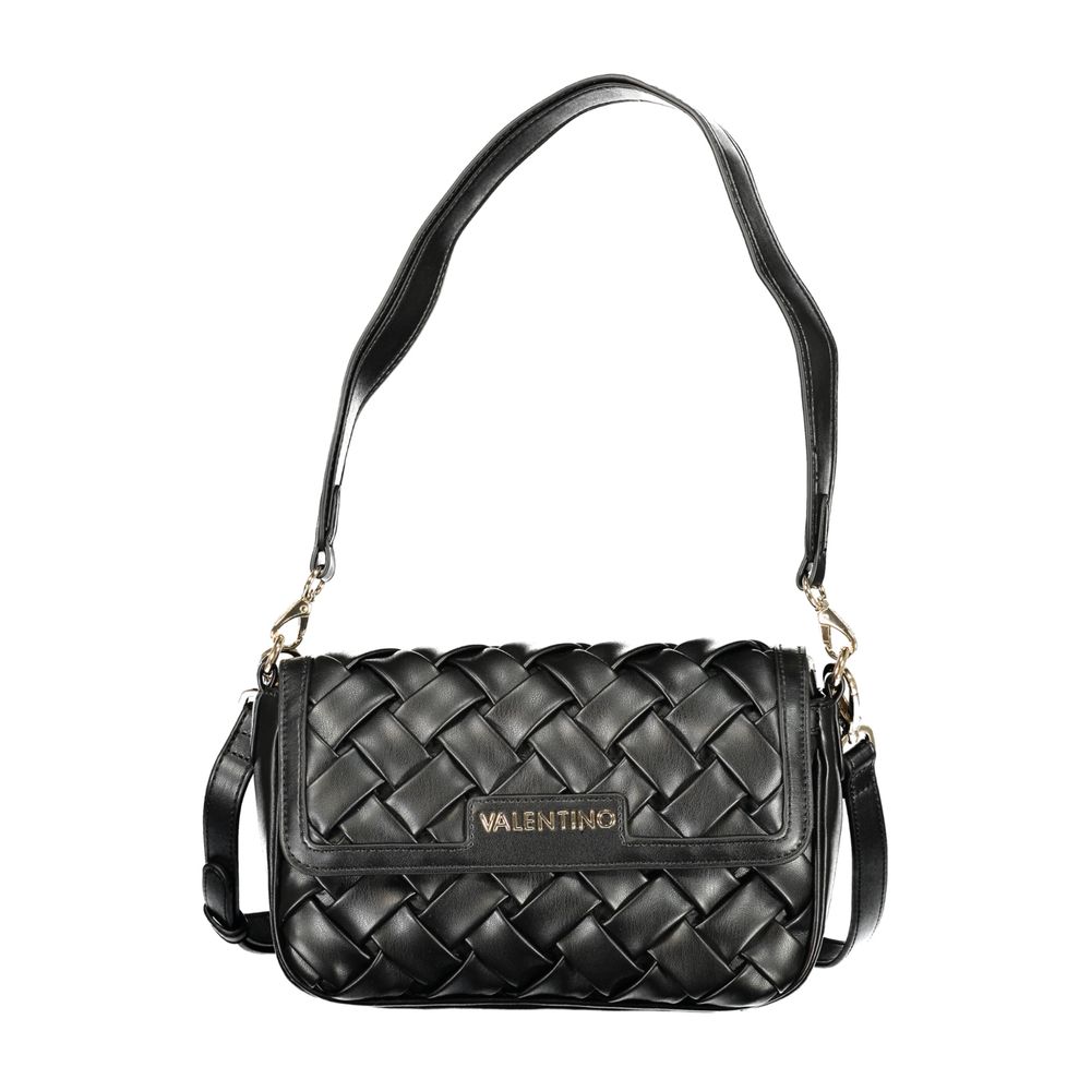 Handbag by Mario Valentino for women in polyethylene black features a signature silhouette, showcasing a secure snap & zipper and signature internal-pockets with versatile shoulder-strap, adjustable-strap & handle for a sophisticated look.