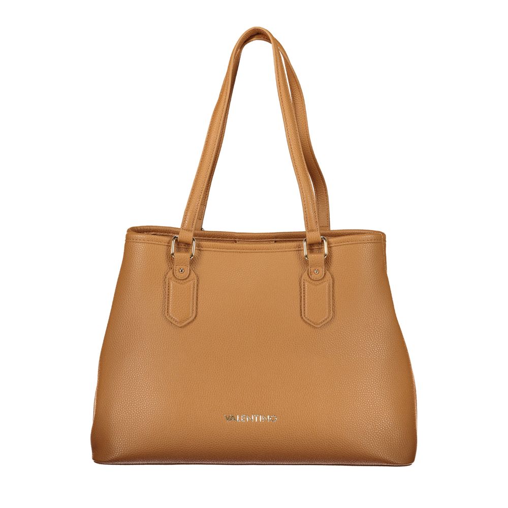 Handbag by Mario Valentino for women in polyethylene brown features a refined silhouette, showcasing a secure zipper, organized built-in-compartments & internal-pockets, and versatile shoulder-strap, handle & adjustable-strap for a refined finish.