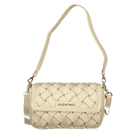 Handbag by Mario Valentino for women in polyethylene beige features a signature silhouette, showcasing a secure snap & zipper and signature internal-pockets with versatile shoulder-strap, adjustable-strap & handle for a sophisticated look.