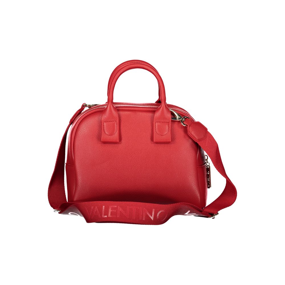 Handbag by Mario Valentino for women in polyethylene red features a ornamental silhouette, showcasing a secure zipper, ample document-holder & internal-pockets, and ornamental shoulder-strap, handle & adjustable-strap for a sophisticated look.