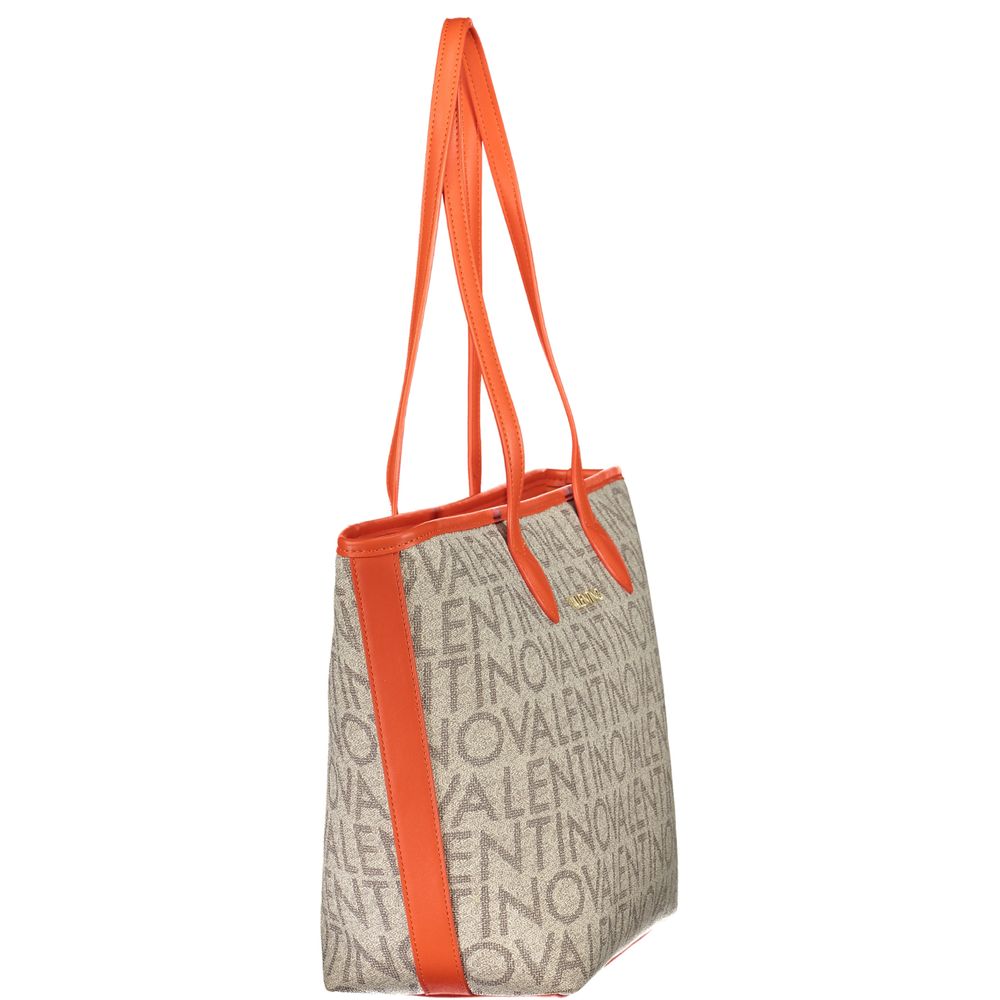 Shoulder Handbag by Mario Valentino for women in polyethylene beige features a refined silhouette, showcasing a secure zipper, organized document-holder, external-pockets & internal-pockets, and versatile shoulder-strap & handle for a refined finish.