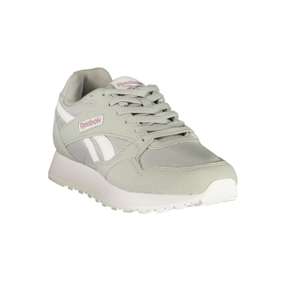 Athletic Sneakers by Reebok for women in polyester gray & print showcases an impeccable silhouette, defined by an impeccable athletic style design that perfectly captures the essence of the Women's Athletic Polyester Sneakers.