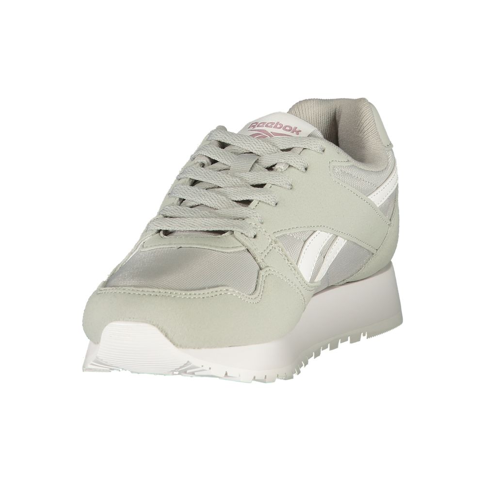 Athletic Sneakers by Reebok for women in polyester gray & print features an architectural silhouette from the Women's Athletic Polyester Sneakers collection, showcasing a architectural athletic style for a architectural look.