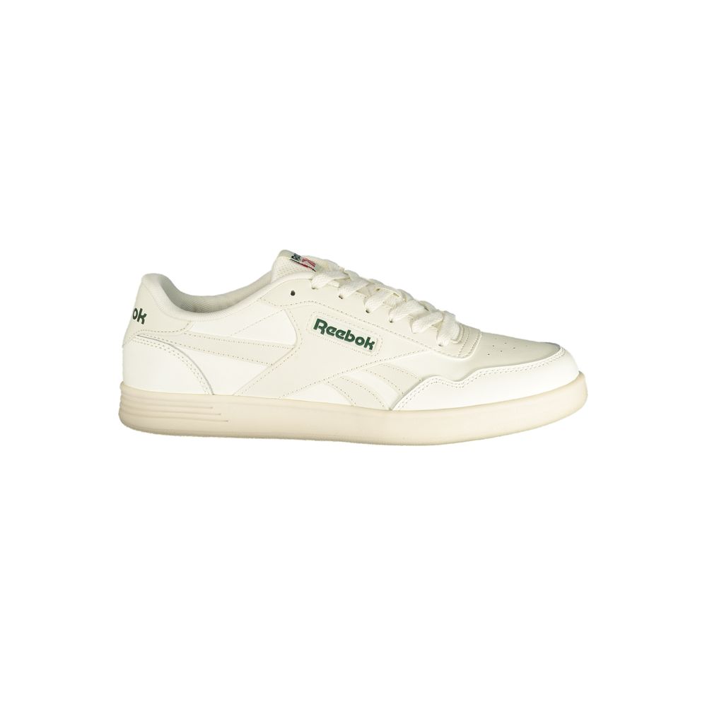 Athletic Sneakers by Reebok for men in polyester green, white & print presents a sleek silhouette, perfectly capturing the athletic style essence of Men's Athletic Polyester Sneakers with its sleek design and premium finish.