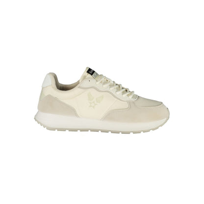 Athletic Sneakers by Avirex for men in canvas polyurethane & polyester white, signature & print presents a sleek silhouette, perfectly capturing the athletic style essence of Vivian Men's Athletic Canvas Polyurethane & Polyester Sneakers with its sleek design and premium finish.