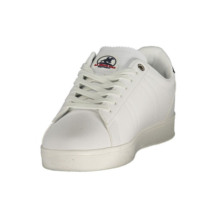 Athletic Sneakers by U.S. Grand Polo for men in polyester & polyurethane white & print presents a sleek silhouette, perfectly capturing the athletic style essence of Men's Athletic Polyester & Polyurethane Sneakers with its sleek design and premium finish.
