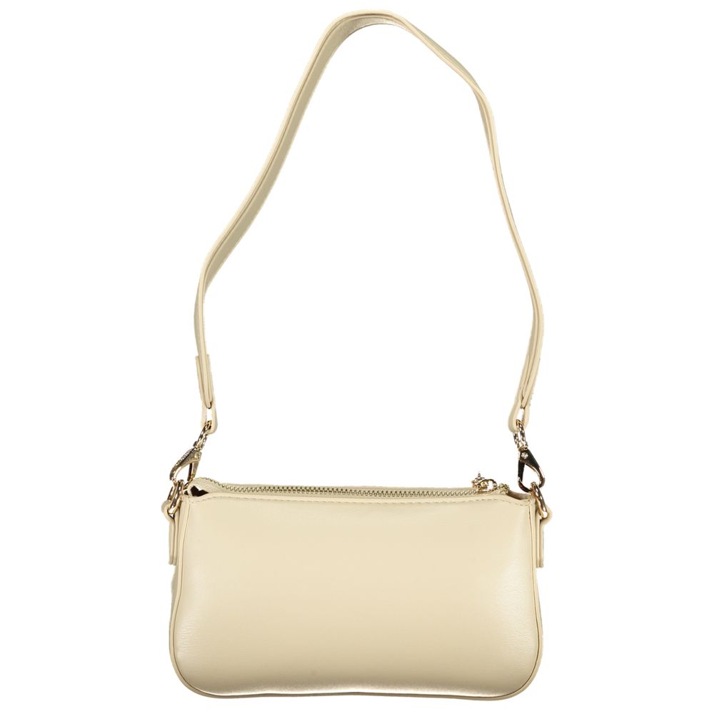 Shopper Handbag by Mario Valentino for women in polyethylene beige features a ornamental silhouette, showcasing a secure zipper, ample internal-pockets, and ornamental shoulder-strap, adjustable-strap & handle for a sophisticated look.