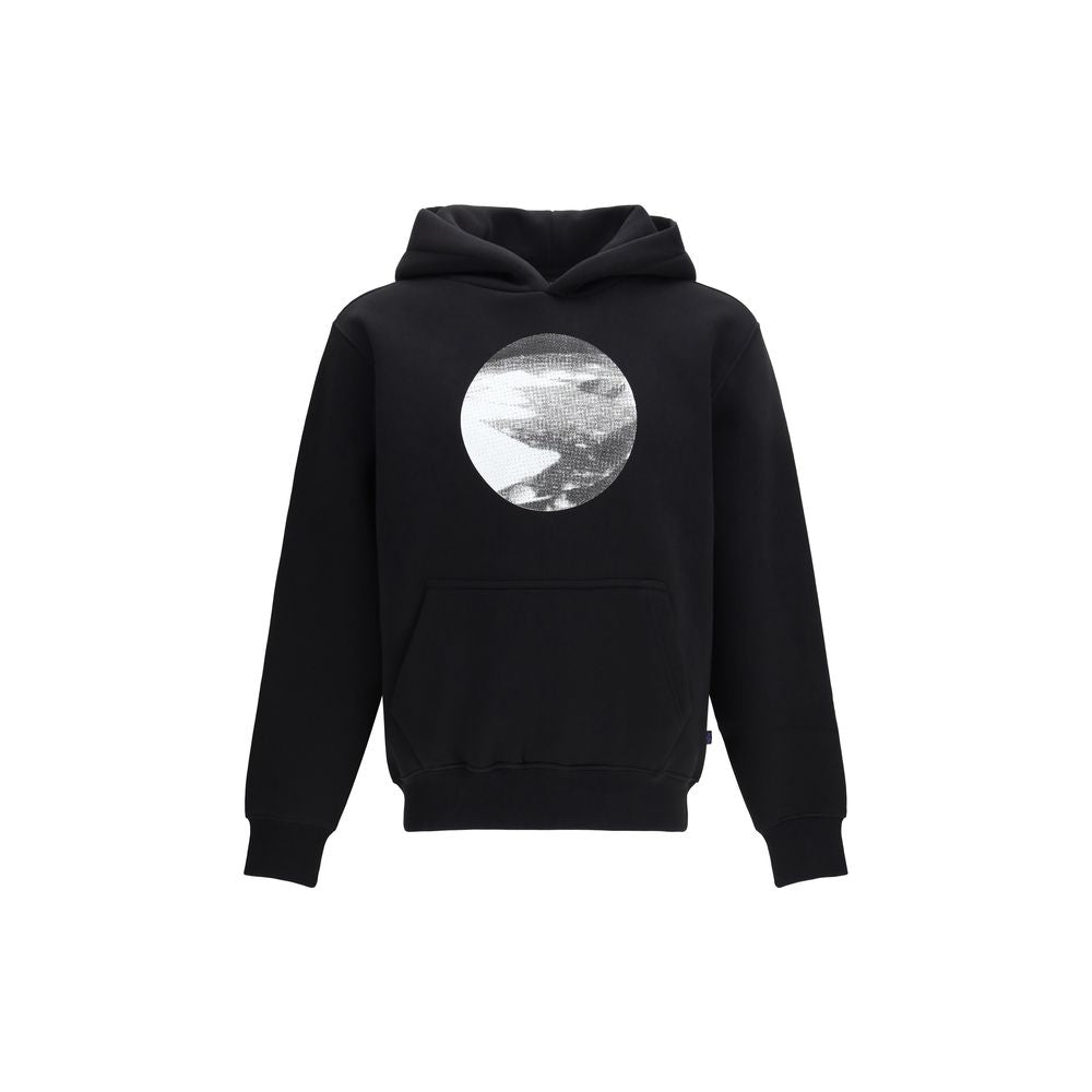 Sweatshirt Hoodie by ALPHA INDUSTRIES for men in cotton polyester black & print features a edgy silhouette, detailed with a edgy hooded neckline and for a refined finish.