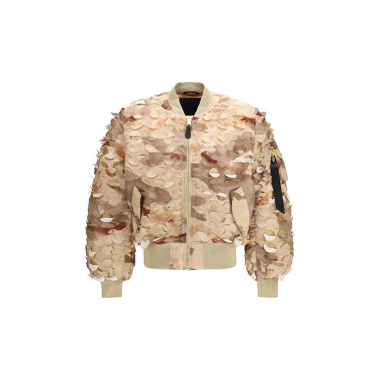 Bomber Jacket by ALPHA INDUSTRIES for men in modacrylic & nylon gold & camouflage features an on trend silhouette, showcasing refined lightweight & pockets and a sophisticated for a truly on trend finish.