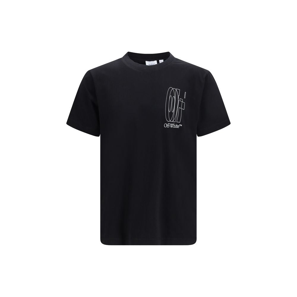 T-Shirt by Off-White for men in cotton black & white features an on trend silhouette, perfectly showcasing a on trend and crew neckline for an elevated aesthetic.