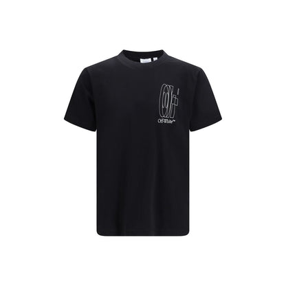 T-Shirt by Off-White for men in cotton black & white features an on trend silhouette, perfectly showcasing a on trend and crew neckline for an elevated aesthetic.
