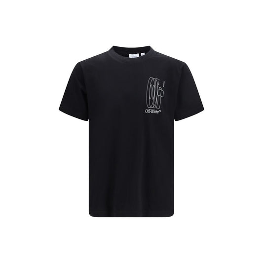 T-Shirt by Off-White for men in cotton black & white features an on trend silhouette, perfectly showcasing a on trend and crew neckline for an elevated aesthetic.