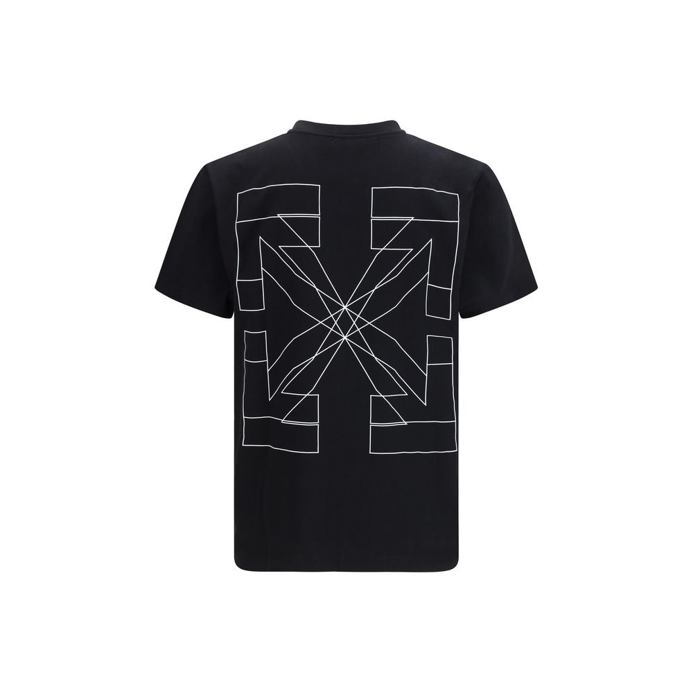 T-Shirt by Off-White for men in cotton black & white features a plush silhouette, showcasing a sophisticated crew neckline and for a truly plush finish.