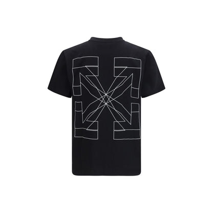 T-Shirt by Off-White for men in cotton black & white features a plush silhouette, showcasing a sophisticated crew neckline and for a truly plush finish.