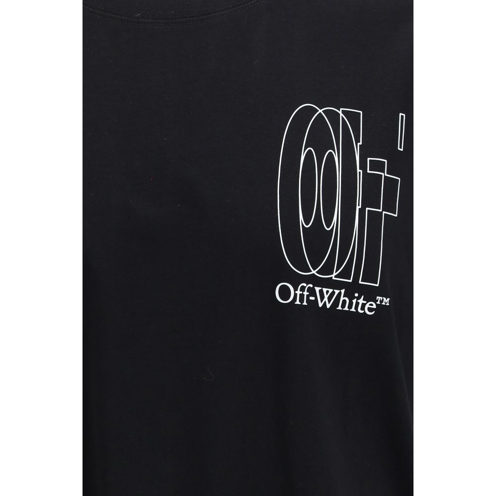 T-Shirt by Off-White for men in cotton black & white showcases a unassuming silhouette, artfully detailed with a refined and unassuming for a sophisticated, contemporary look.