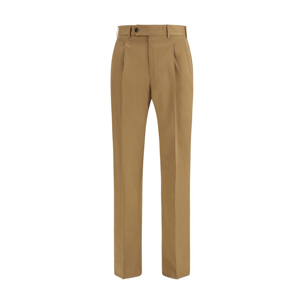 Chinos Pants by PT Torino for men in wool cotton & silk brown & white features an contemporary silhouette, showcasing a sophisticated slim and long with a refined for a truly contemporary aesthetic.