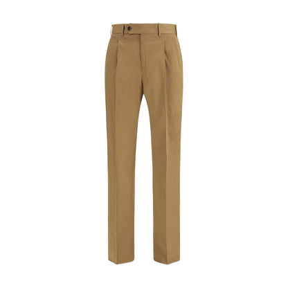 Chinos Pants by PT Torino for men in wool cotton & silk brown & white features an contemporary silhouette, showcasing a sophisticated slim and long with a refined for a truly contemporary aesthetic.